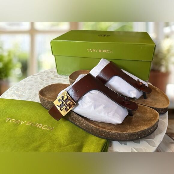 Tory Burch Womens Mellow Leather Flatform Slip On Sandals Shoes NWT - Picture 8 of 15